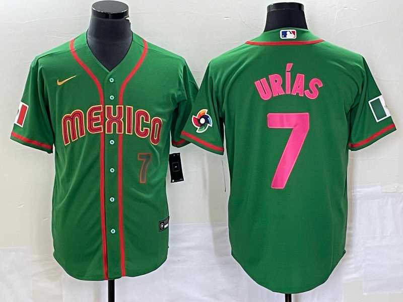 Men's Mexico Baseball #7 Julio Urias Number 2023 Green World Classic Stitched Jersey10,We sell and wholesale Men's Mexico Baseball #7 Julio Urias Number 2023 Green World Classic Stitched Jersey10 on line form chian!